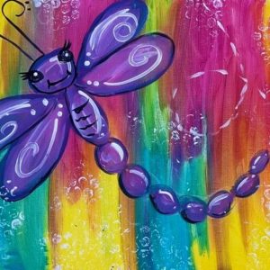 Polly the Purple Dragonfly Painting
