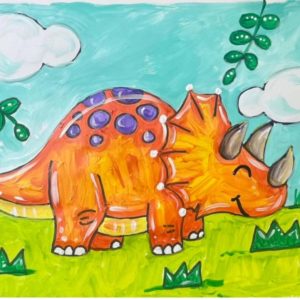 Trixie the Triceratops Painting