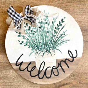 Welcome Flowers Door Hanger