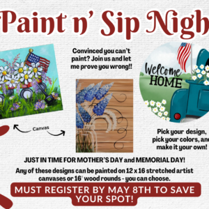 Paint n' Sip  May 10th