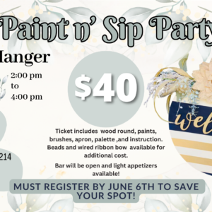 Paint n' Sip  June 9th