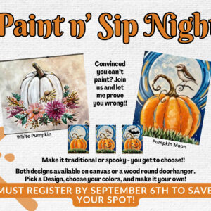 ***SOLD OUT***Paint n' Sip  September 9th